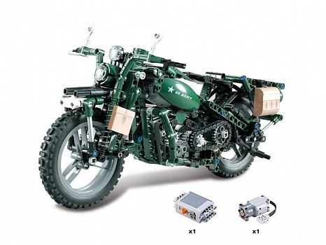 Радиоуправляемый конструктор CADA deTech американский военный мотоцикл/C51022W