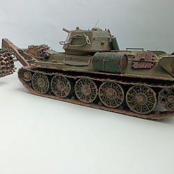 Т-34/76 с минным тралом