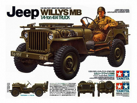 Американский 1/4-тонный джип 4х4 Willys MB с фигурой водителя (1:35)/35219